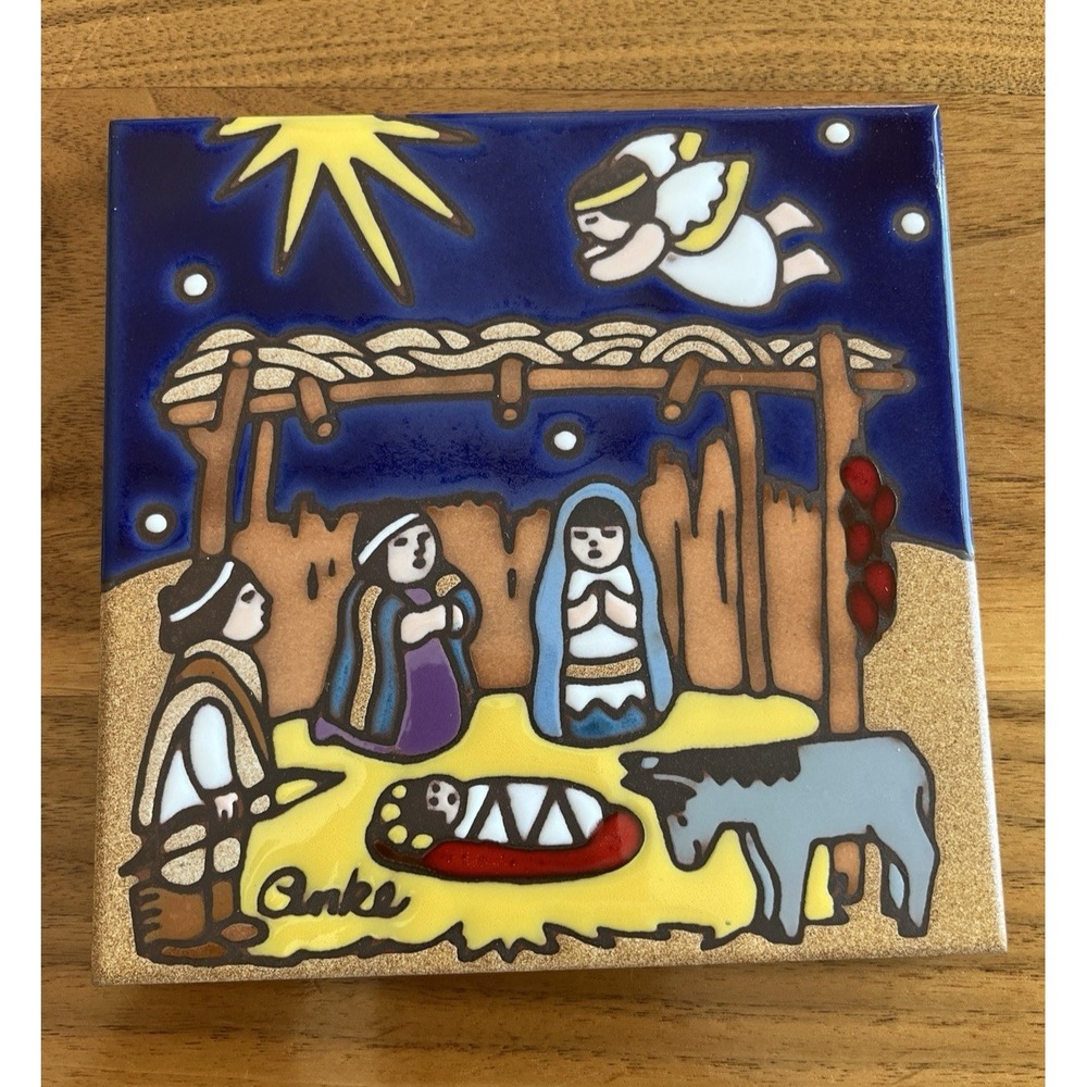 Vintage 1989 Nacimientos Native American 6" Tile Trivet Southwest Heritage USA